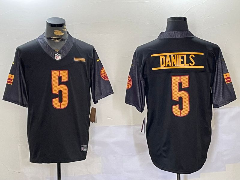 Men Washington Commanders #5 Daniels Black 2024 Nike Limited NFL Jersey style 1->chicago bears->NFL Jersey